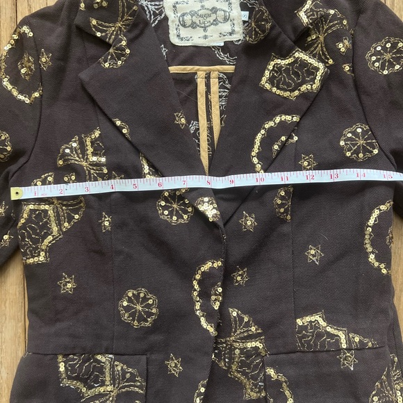 Sugar Lips Women’s Brown/Gold Embellished Jacket - Picture 5 of 8